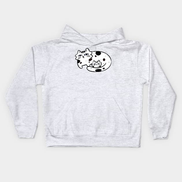 Cat Mom Kids Hoodie by Iniistudio